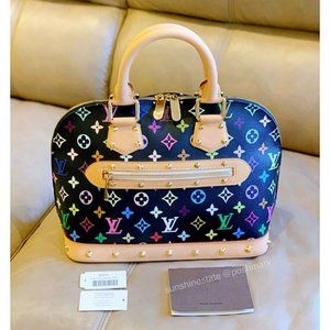 Louis Vuitton Multicolor Alma Monogram Black